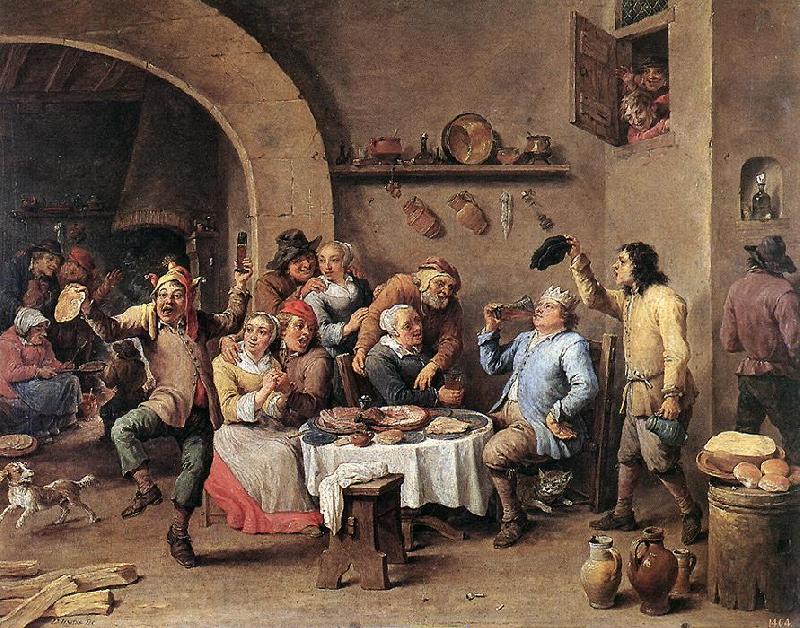 TENIERS, David the Younger Twelfth-night (The King Drinks) ar France oil painting art
